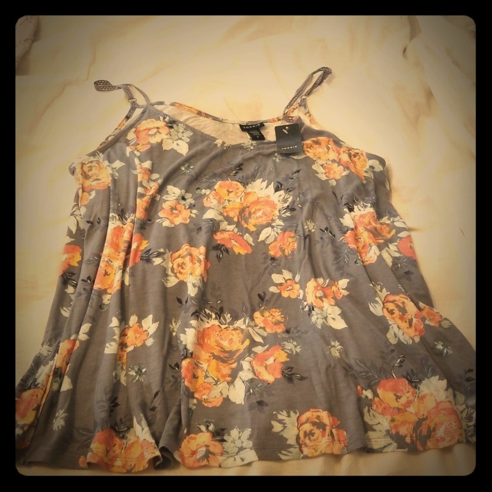 Torrid grey floral swing cami